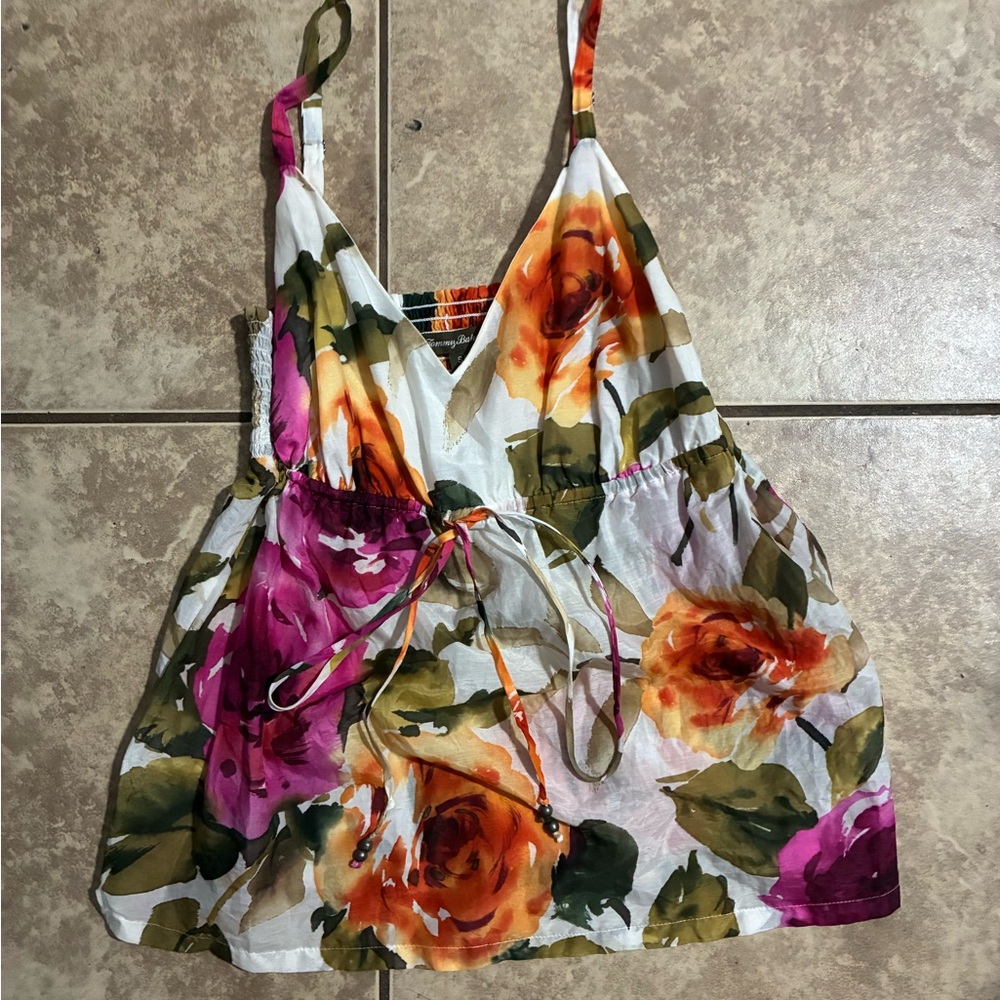 Tommy Bahama Purple and Orange Camisole with Tie Front